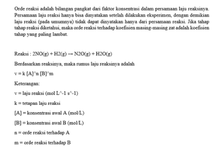 Data Percobaan Laju Reaksi Pada Reaksi No G H G N O G H O