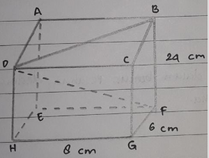 Perhatikan gambar berikut, tentukan panjang diagonal ruang DF!