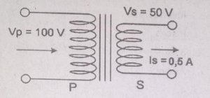 Pada diagram transformator tersebut, kuat arus primer adalah ....