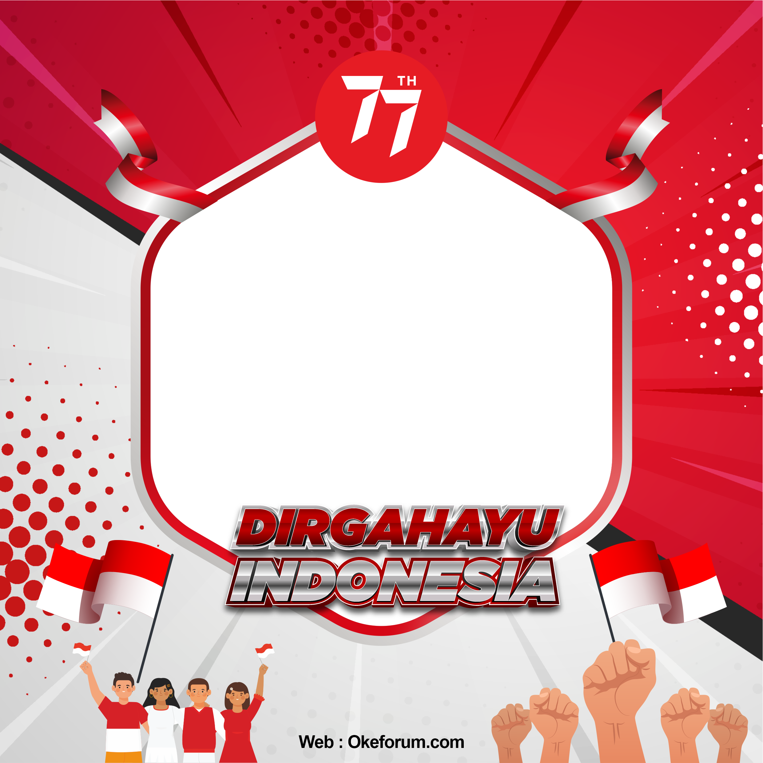 Kumpulan Twibbon HUT RI Ke 77 Desain Keren PNG JPG | OkeForum